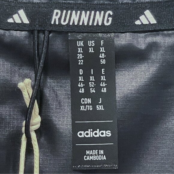 adidas Own the Run Black Windbreaker — Women’s XL — Lightweight Jacket NWT - Picture 3 of 16